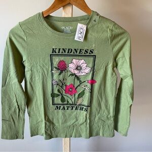The Children's Place Green Floral Long Sleeve Shirt‎ Large